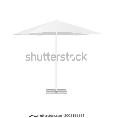 Patio Parasol Mockup Isolated on White Background, Front View. Vector Illustration