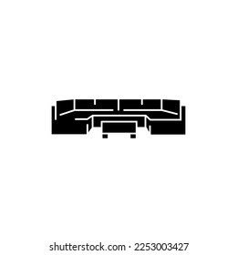 Patio sectional color line icon. Pictogram for web page, mobile app, promo.