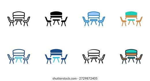 Los iconos del conjunto del patio establecen la colección múltiple del estilo. Trazo editable 
