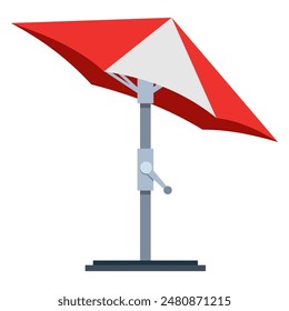 Patio umbrella with UV protection vector cartoon illustration isolated on a white background.