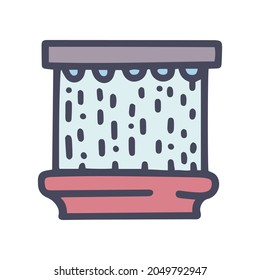 patio water wall color vector doodle simple icon