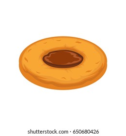Patisserie cookies confectionery, baked homemade snack vector illustration