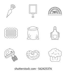 Patisserie icons set. Outline illustration of 9 patisserie vector icons for web