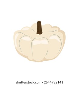 Patisson, squash vegetable icon. Fresh natural healthy food, farm gourd. Organic vitamin ingredient. Summer eating, harvest, agriculture crop. Flat vector illustration isolated on white background