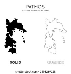 Patmos map. Blank vector map of the island. Borders of Patmos for your infographic. Vector illustration.