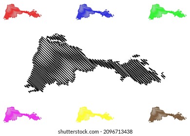 Patna District (Bihar State, Division, Republic Of India) Map Vector Illustration, Scribble Sketch Patna Map