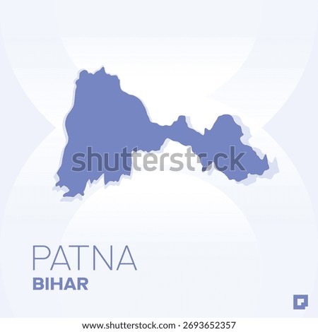 PATNA District Map, Bihar, India – Editable Vector Outline.