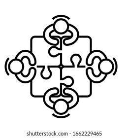 Patnership discussion line icon, concept sign, outline vector illustration, linear symbol.