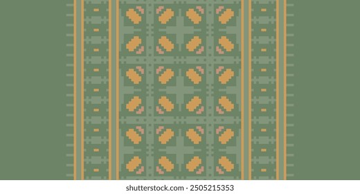 Patola sari Seamless Bandana impresión de seda Motivo bordado, Pixel Ikat bordado Diseño de Vector para Imprimir patrón de encaje de cerámica turca antiguo Egipto arte jacquard patrón