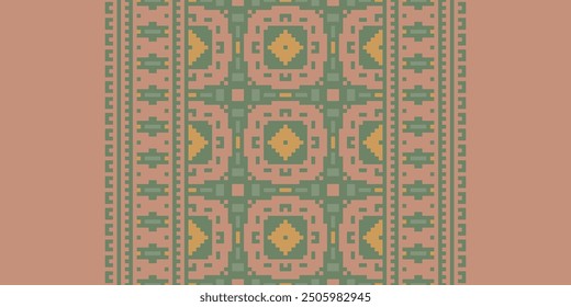 Patola sari Seamless Bandana print silk Motif embroidery, Pixel Ikat embroidery vector Design for Print kurta pattern mughal motifs tapestry pattern floral repeat