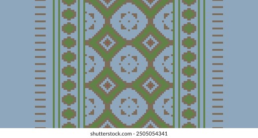 Patola sari Seamless Nativo Americano, Motivo bordado, Pixel Ikat bordado Diseño de Vector para Imprimir patrón de encaje de cerámica turca antiguo Egipto arte jacquard patrón