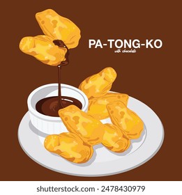 Patongko dipped in chocolate sauce