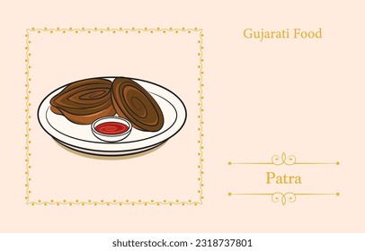 patra gujarati dish illustration for poster making