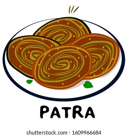 Patra indian Gujarati Food Vector