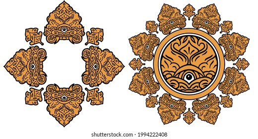 Patra Ornament Bali Vector Illustration