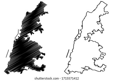 Patras City (Hellenic Republic, Greece, Hellas, Achaea) map vector illustration, scribble sketch City of Patras map