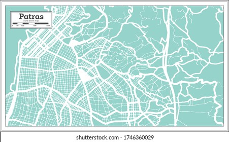 Patras Greece City Map in Retro Style. Outline Map. Vector Illustration.