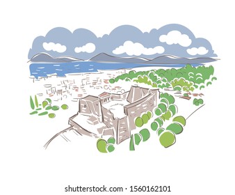 Patras Greece Europe vector sketch city illustration line art