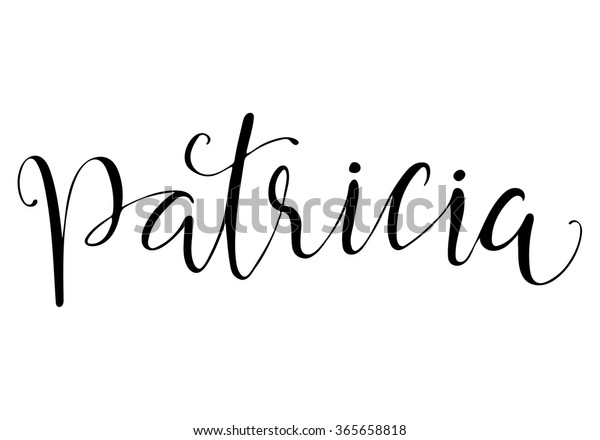 Patricia Female Name Lettering Design Modern Stock Vektor Royaltyfri 365658818