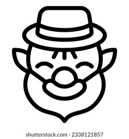 Patrick with beard line icon. Leprechaun avatar outline style pictogram on white background. Old dwarf for mobile concept and web design. Vector graphics