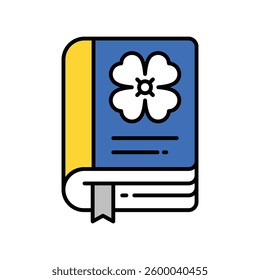 Patrick Book vector filled outline icon. EPS 10 file