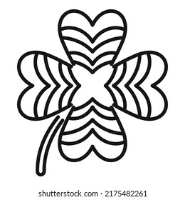 Patrick clover icon outline vector. Irish luck. Shape day