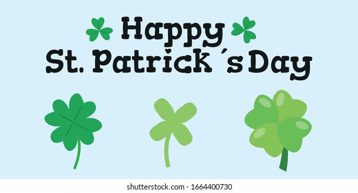 Patrick day background with vector four-leaf clover pattern background. St Patrick day card with lucky fower-leafed green background. Irish beer festival. Vector green grass clover pattern background