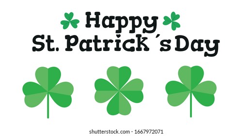 Patrick day background with vector four-leaf clover pattern background. St Patrick day card with lucky fower-leafed green background. Irish beer festival. Vector green grass clover pattern background