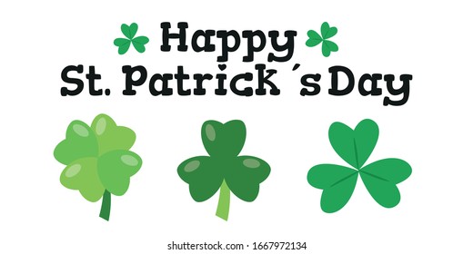 Patrick day background with vector four-leaf clover pattern background. St Patrick day card with lucky fower-leafed green background. Irish beer festival. Vector green grass clover pattern background