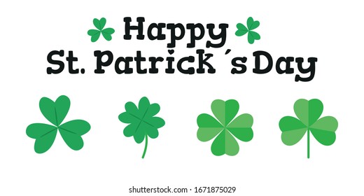 Patrick day background with vector four-leaf clover pattern background. St Patrick day card with lucky fower-leafed green background. Irish beer festival. Vector green grass clover pattern background