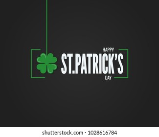 Patrick day border on black background