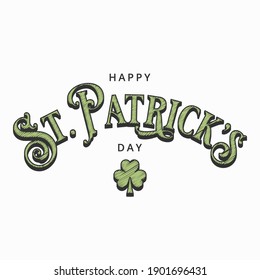 Patrick day card. Patrick lettering on white background