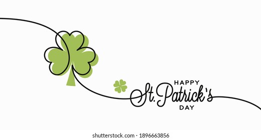 Patrick day card. Saint Patrick's day banner on white background