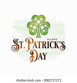 Patrick day clover. Patrick gold shamrock on white background