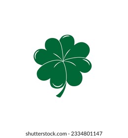 Patrick day. Clover, hand drawn illustration. Four leaf clover for saint patrick's day. Flat style