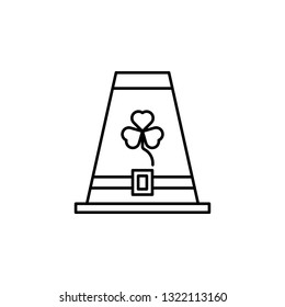 Patrick day, clover, hat, luck, shamrock icon. Element of Patrick day for mobile concept and web apps illustration. Thin line icon for website design and development