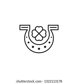 Patrick day, clover, horseshoe, luck icon. Element of Patrick day for mobile concept and web apps illustration. Thin line icon for website design and development, app development