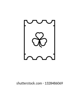 Patrick day, clover, day, leaf, luck, shamrock, ticket icon. Element of Patrick day for mobile concept and web apps illustration. Thin line icon for website design and development
