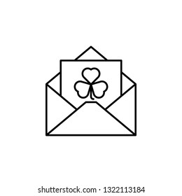 Patrick day, e-mail, envelope, greeting, invitation, message, letter icon. Element of Patrick day for mobile concept and web apps illustration. Thin line icon for website design