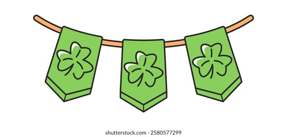 Patrick day festive flags garland
