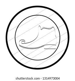 Patrick day golden coin with a traditional shoe icon. Vector illustration design