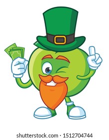 patrick day green apple mascot character vector