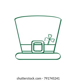 Patrick day hat outline on a white background, Vector illustration