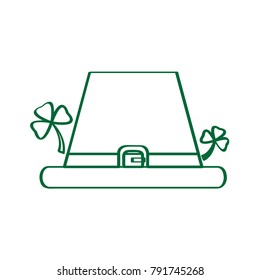 Patrick day hat outline on a white background, Vector illustration
