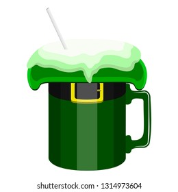 Patrick day hat shaped beer mug. Vector illustration design
