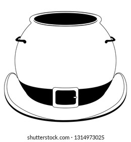 Patrick day hat shaped treasure pot. Vector illustration design