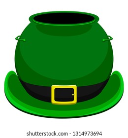 Patrick day hat shaped treasure pot. Vector illustration design