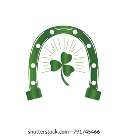 Patrick day horseshoe on a white background, Vector illustration