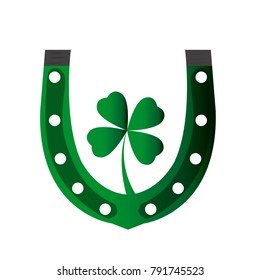 Patrick day horseshoe on a white background, Vector illustration