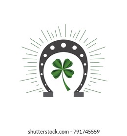 Patrick day horseshoe on a white background, Vector illustration